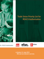 Publicaci�n ISTAS: Lista sindical de sustancias prioritarias REACH. 2� edici�n. Junio 2010