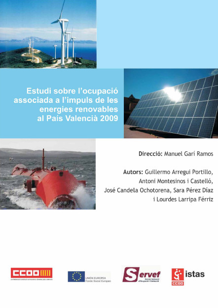 Publicaci�n ISTAS: Estudi sobre l�ocupaci� associada a l�impuls de les energies renovables al Pa�s Valenci� 2009